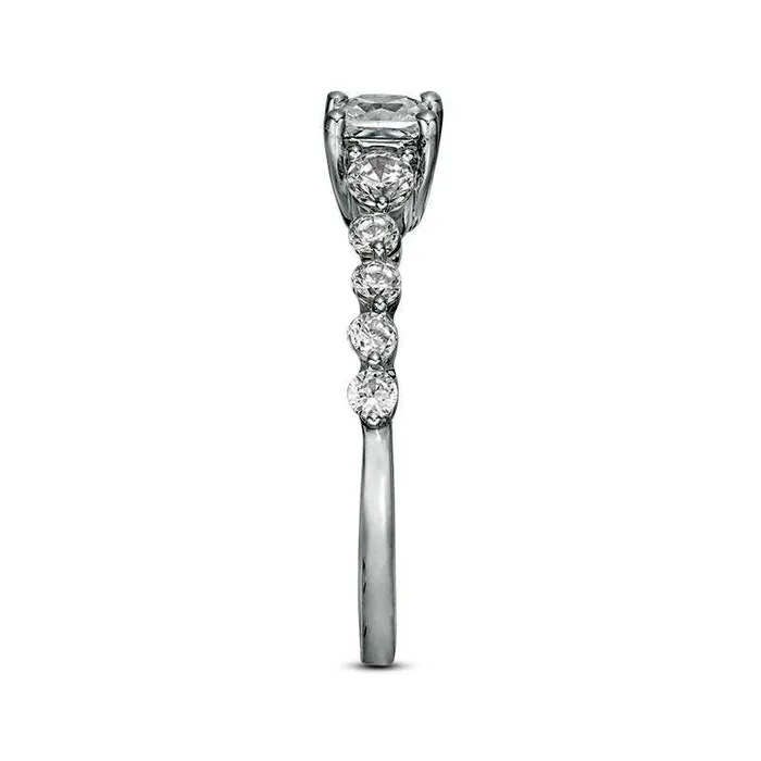 Rings Goldia 10 CT TW PrincessCut Natural Diamond Three Stone Engagement Ring in Solid 10K White Gold Rings Goldia 10 CT TW PrincessCut Natural Diamond Three Stone Engagement Ring in Solid 10K White Gold