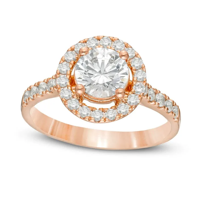 Rings Goldia 15 CT TW Natural Diamond Frame Engagement Ring in Solid 14K Rose Gold Rings Goldia 15 CT TW Natural Diamond Frame Engagement Ring in Solid 14K Rose Gold