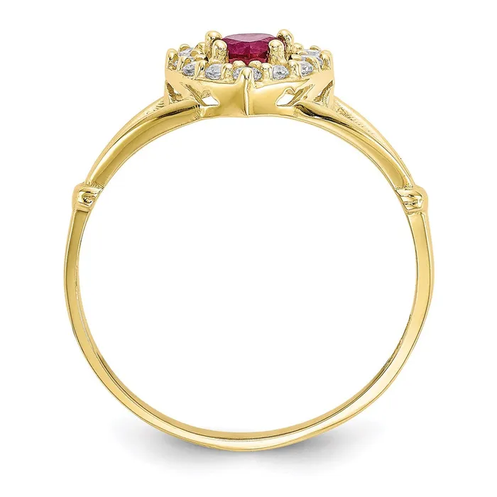 Rings Goldia 10K Yellow Gold Red and White CZ Heart Ring