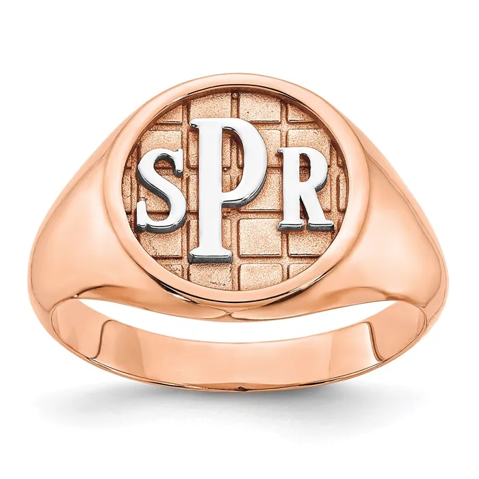 Rings Goldia 14K Rose Gold Polished Monogram Signet Ring