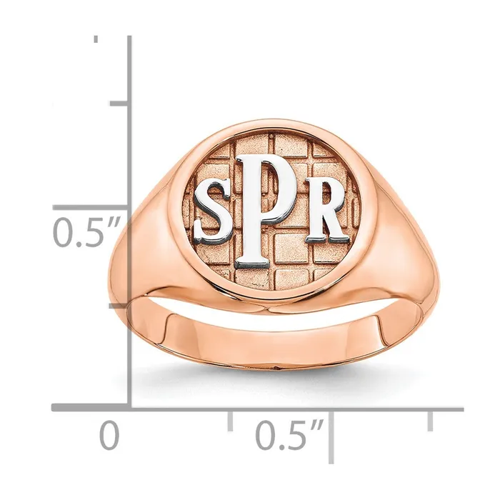 Rings Goldia 14K Rose Gold Polished Monogram Signet Ring