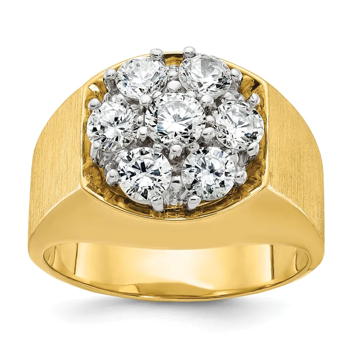 Rings Goldia 14k TwoTone 1 12 Ct Lab Grown Diamond VSSI G Mens Cluster Ring Rings Goldia 14k TwoTone 1 12 Ct Lab Grown Diamond VSSI G Mens Cluster Ring
