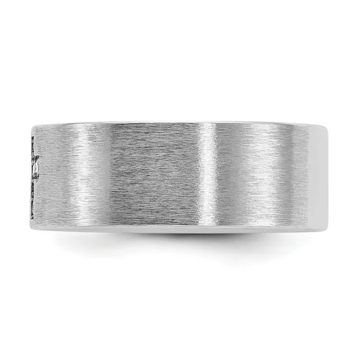 Rings Goldia 14k White Gold 120 Ct Lab Grown Diamond VSSI G Satin Cross Mens Ring