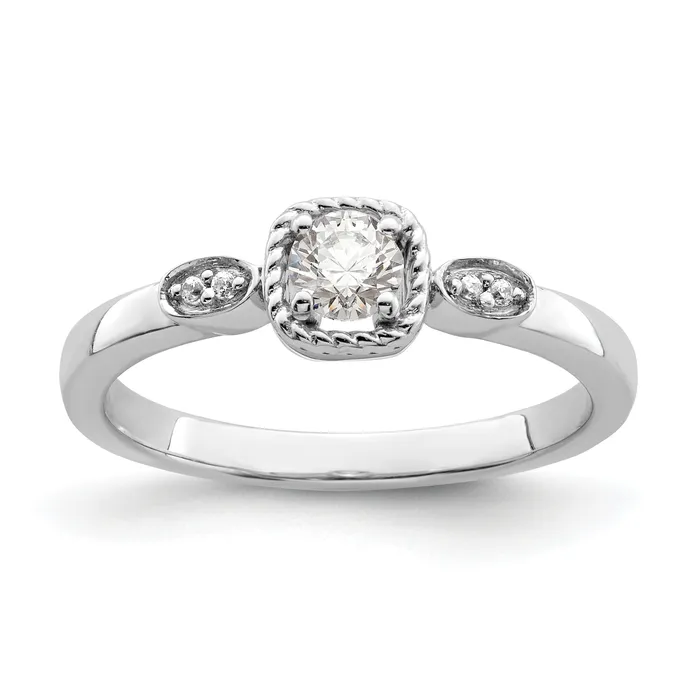 Rings Goldia 14K White Gold First Promise Lab Grown VSSI G Diamond Rope Edge Comp Engagement Ring Rings Goldia 14K White Gold First Promise Lab Grown VSSI G Diamond Rope Edge Comp Engagement Ring
