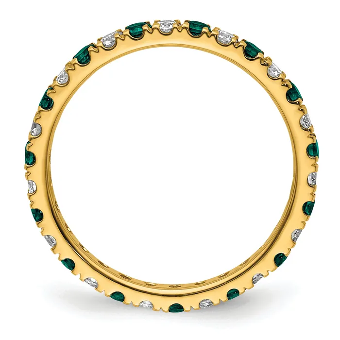 Rings Goldia 14k Yellow Gold 12 Ct Lab Grown Diamond VSSI G and Lab Created Alexandrite Eternity Band Ring