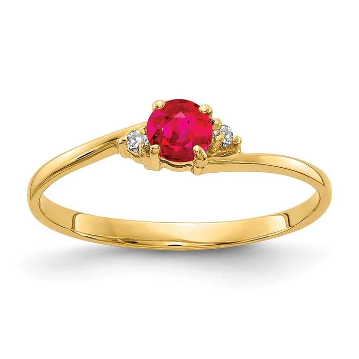 Rings Goldia 14K Yellow Gold 4mm Ruby A Real Diamond ring