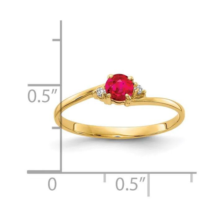 Rings Goldia 14K Yellow Gold 4mm Ruby A Real Diamond ring