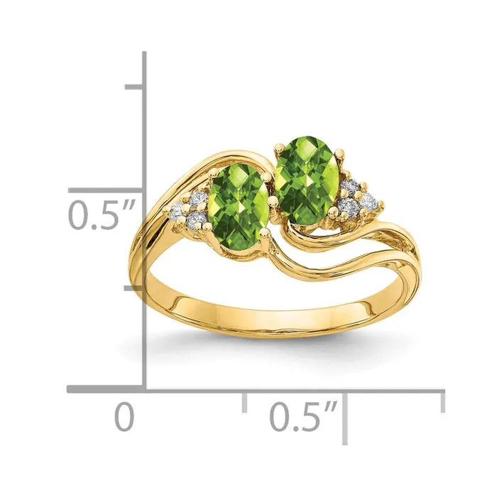 Rings Goldia 14K Yellow Gold 6x4mm Oval Peridot Checker A Real Diamond ring