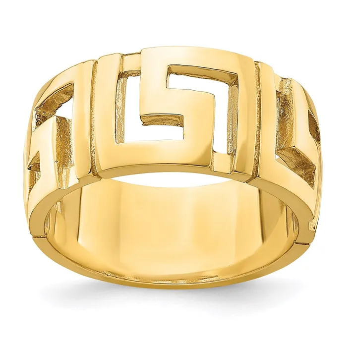 Rings Goldia 14K Yellow Gold CutOut Greek Key Band