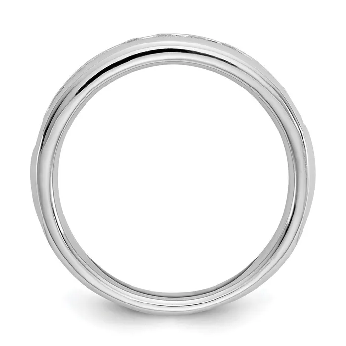Rings goldiaca 14K White Gold 11Stone Real Diamond Channel Band