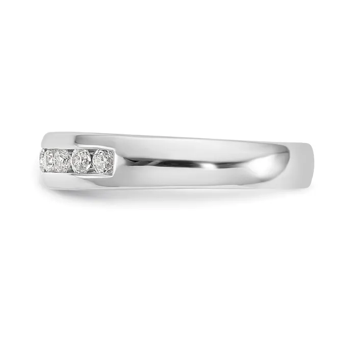 Rings goldiaca 14K White Gold 11Stone Real Diamond Channel Band