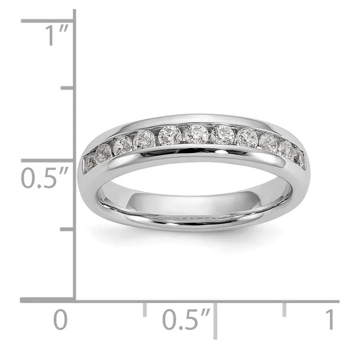 Rings goldiaca 14K White Gold 11Stone Real Diamond Channel Band