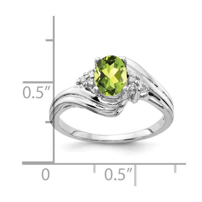 Rings goldiaca 14k White Gold 7x5mm Oval Peridot Checker AA Real Diamond ring Rings goldiaca 14k White Gold 7x5mm Oval Peridot Checker AA Real Diamond ring