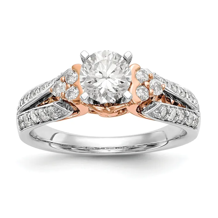 Rings Goldiacom 14k Two tone Peg Set Simulated Diamond By Pass Engagement Ring Rings Goldiacom 14k Two tone Peg Set Simulated Diamond By Pass Engagement Ring