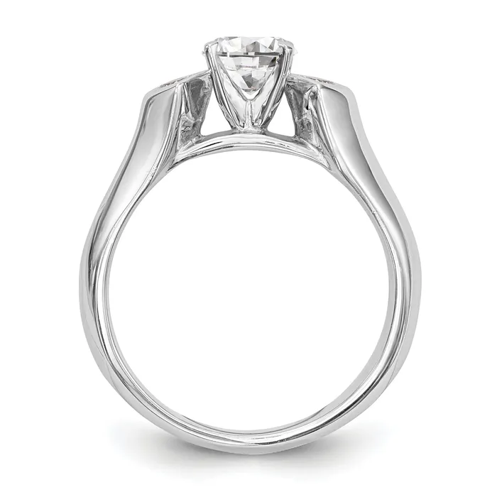 Rings Goldiacom 14K White Gold 3 Stone Diamond Peg Set Engagement Ring
