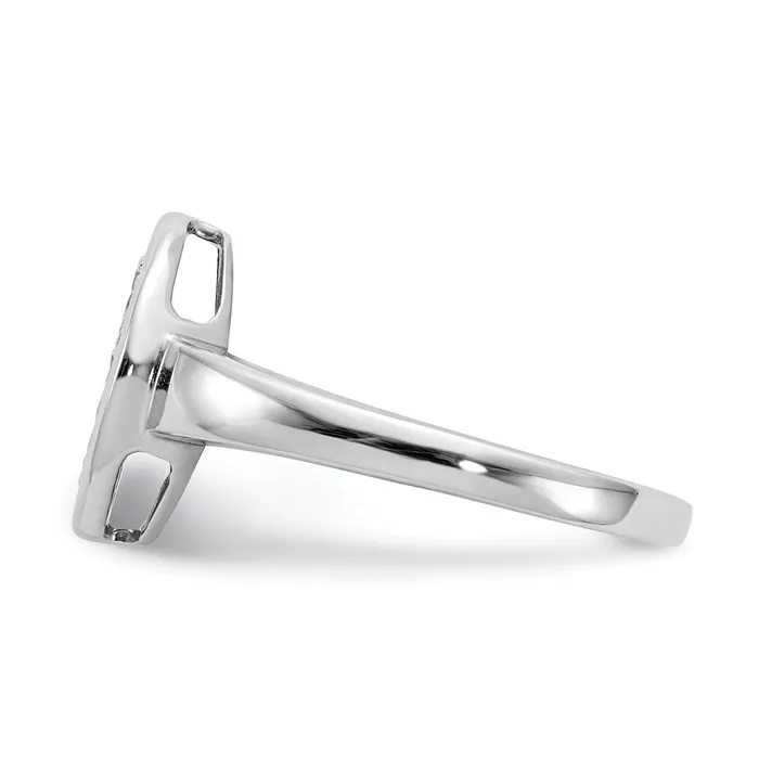 Rings Goldiacom 14k White Gold Real Diamond Fancy Oval Ring