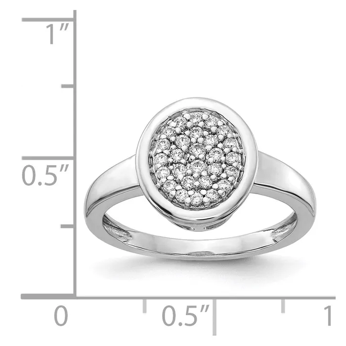Rings Goldiacom 14k White Gold Real Diamond Fancy Oval Ring