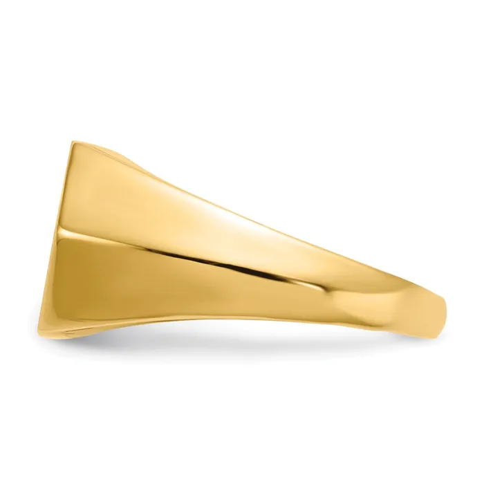 Rings Goldiacom 14K Yellow Gold 115x115mm Open Back VS Real Diamond Mens Signet Ring