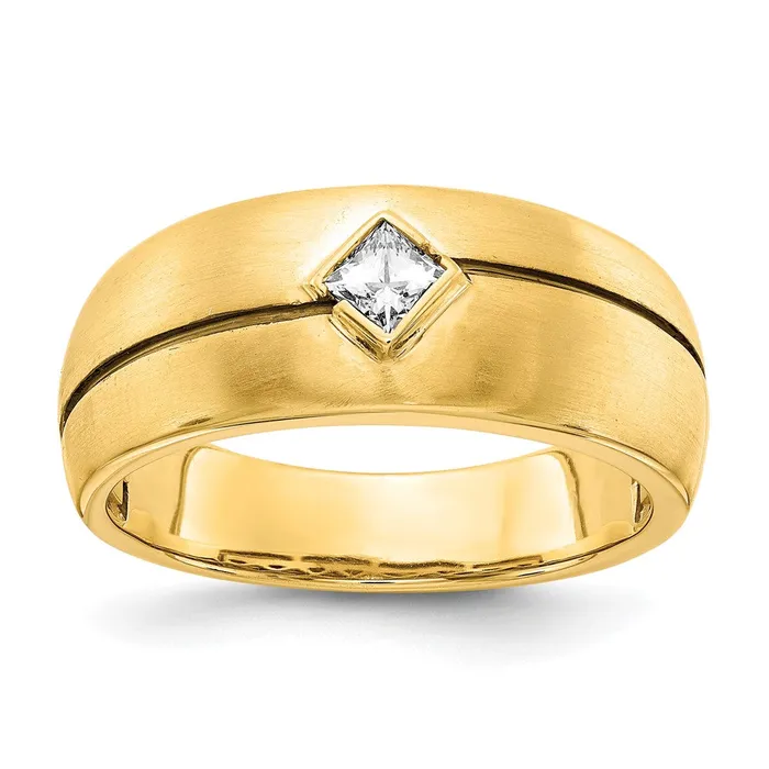 Rings Goldiacom 14K Yellow Gold Real Diamond Enameled Mens Ring
