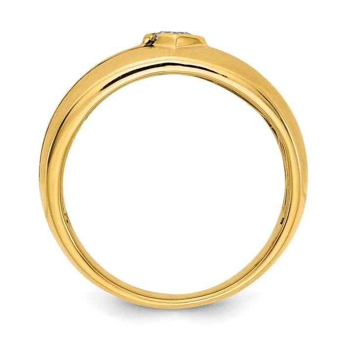 Rings Goldiacom 14K Yellow Gold Real Diamond Enameled Mens Ring