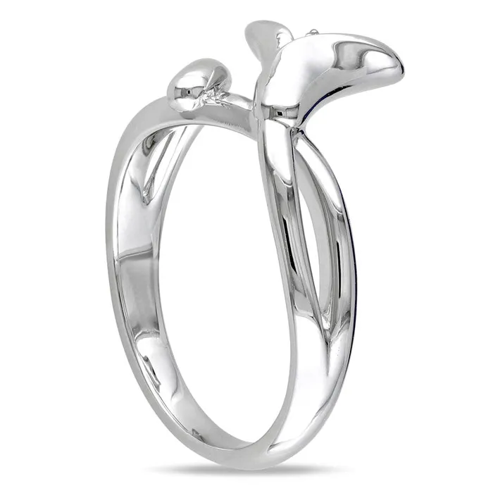 Rings Goldia Natural Diamond Accent Calla Lily Ring in Sterling Silver Rings Goldia Natural Diamond Accent Calla Lily Ring in Sterling Silver