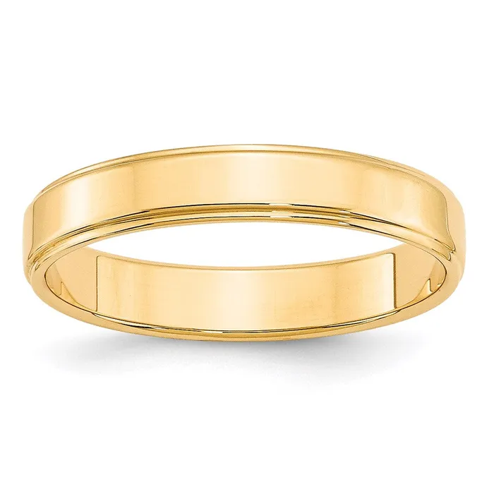 Rings Goldia Solid 10K Yellow Gold 4mm Flat with Step Edge MensWomens Wedding Band Ring Size 13 Rings Goldia Solid 10K Yellow Gold 4mm Flat with Step Edge MensWomens Wedding Band Ring Size 13