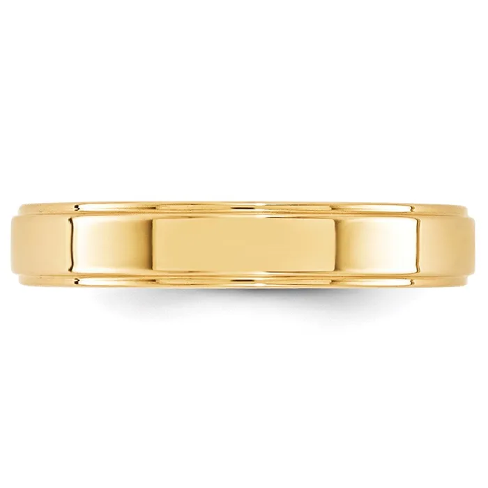Rings Goldia Solid 10K Yellow Gold 4mm Flat with Step Edge MensWomens Wedding Band Ring Size 13 Rings Goldia Solid 10K Yellow Gold 4mm Flat with Step Edge MensWomens Wedding Band Ring Size 13