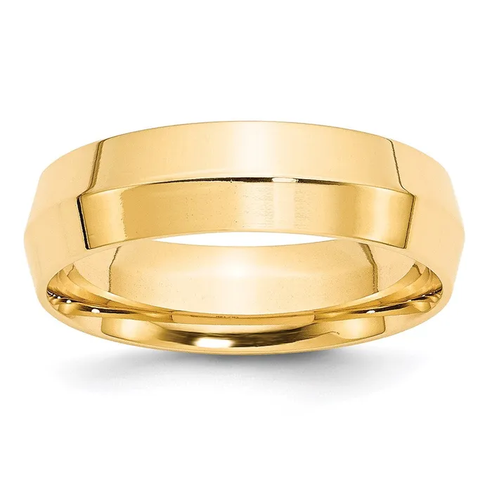 Rings Goldia Solid 10K Yellow Gold 6mm Knife Edge Comfort Fit MensWomens Wedding Band Ring Size 45