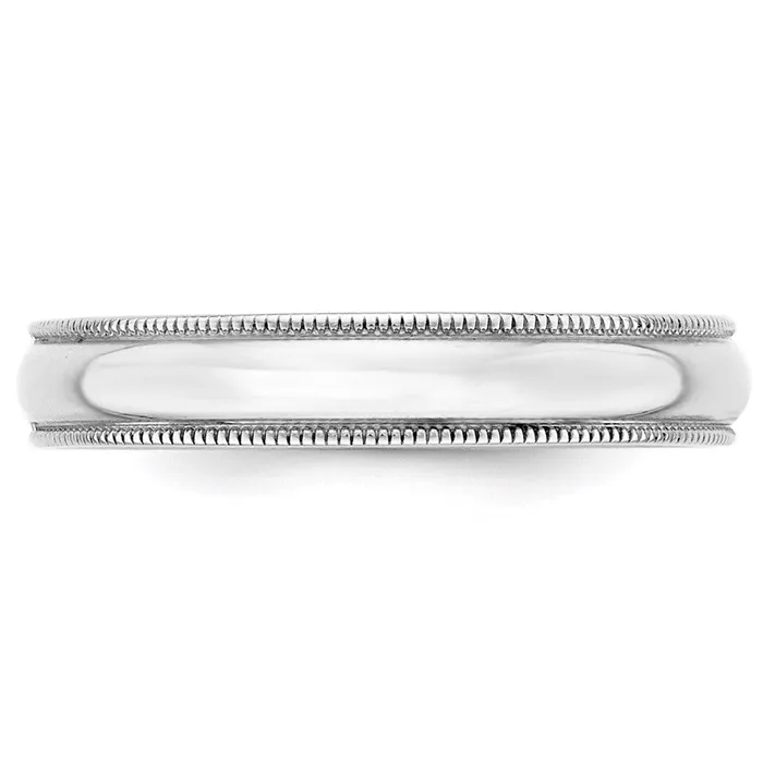 Rings Goldia Solid 14K White Gold 4mm Light Weight Milgrain Half Round MensWomens Wedding Band Ring Size 11 Rings Goldia Solid 14K White Gold 4mm Light Weight Milgrain Half Round MensWomens Wedding Band Ring Size 11