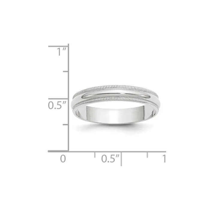 Rings Goldia Solid 14K White Gold 4mm Light Weight Milgrain Half Round MensWomens Wedding Band Ring Size 11 Rings Goldia Solid 14K White Gold 4mm Light Weight Milgrain Half Round MensWomens Wedding Band Ring Size 11