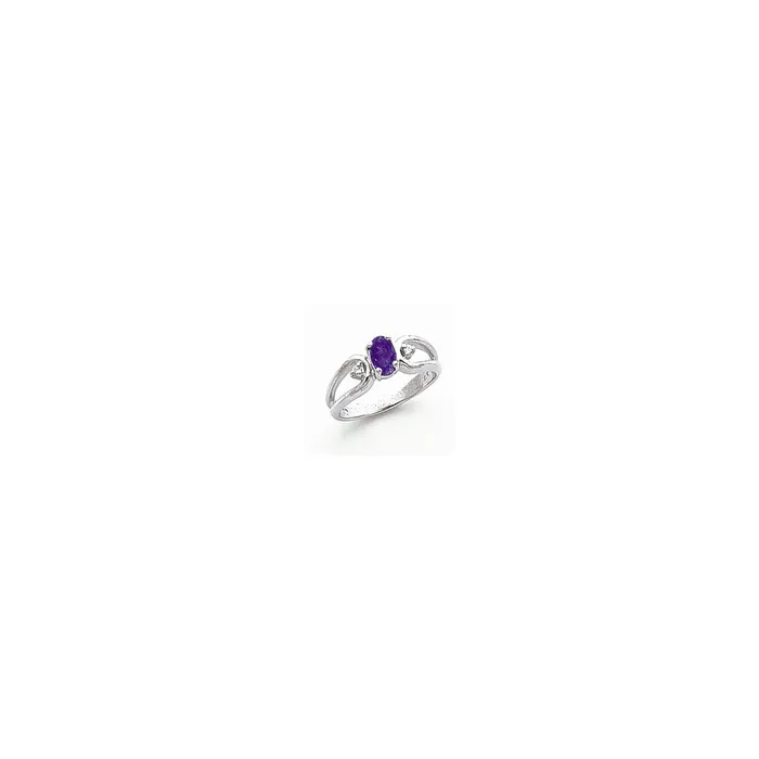 Rings Goldia Solid 14k White Gold 6x4mm Oval Tsavorite A Simulated CZ Ring