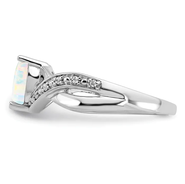 Rings Goldia Solid 14k White Gold Simulated CZ Initial T Ring