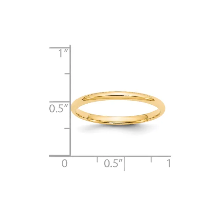 Rings Goldia Solid 14K Yellow Gold 2mm Light Weight Comfort Fit MensWomens Wedding Band Ring Size 10