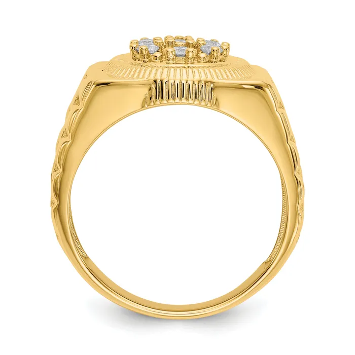 Rings Goldia Solid 14k Yellow Gold AA Simulated CZ mens Ring