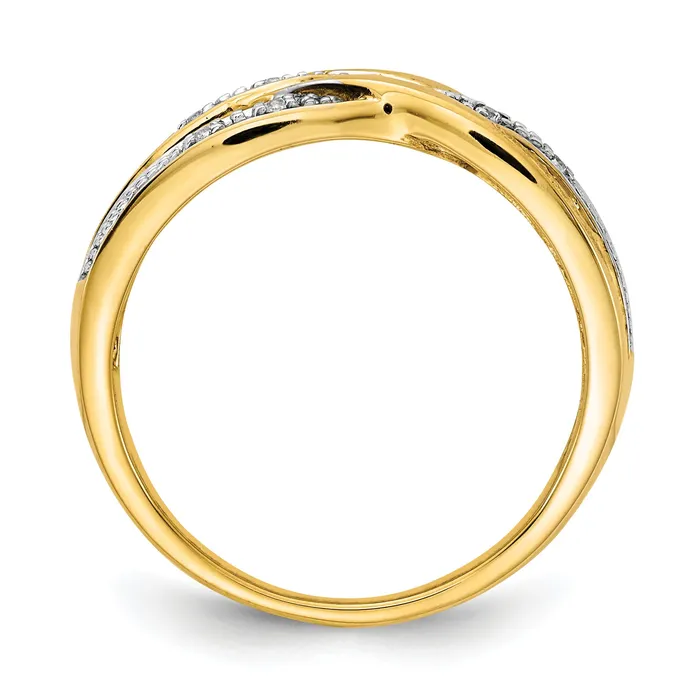 Rings Goldia Solid 14k Yellow Gold Rhodium Simulated CZ Ring