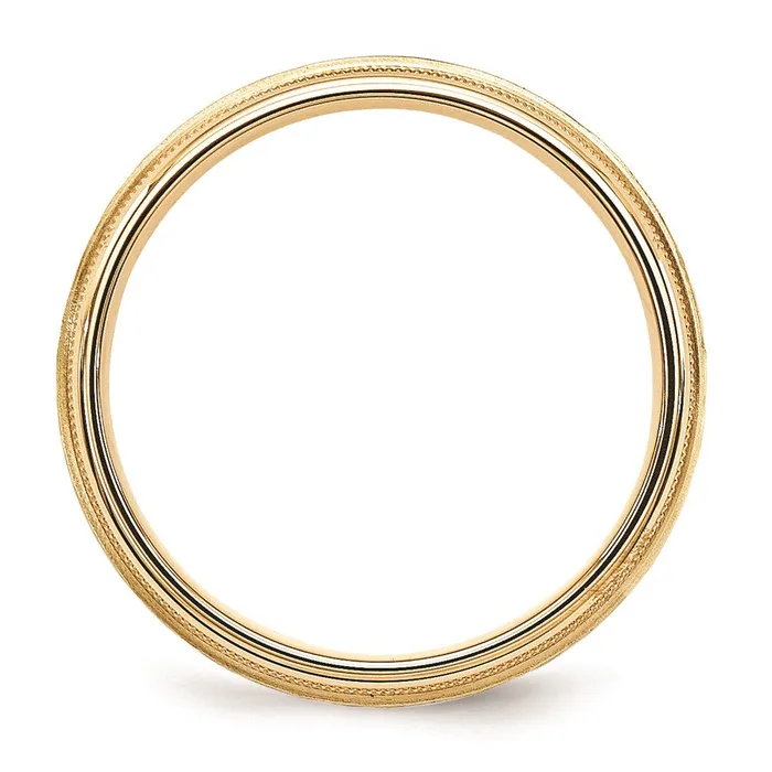 Rings Goldia Solid 14K Yellow Gold TwoTone 6mm Milgrained Edges Size 6 Wedding MensWomens Wedding Band Ring Rings Goldia Solid 14K Yellow Gold TwoTone 6mm Milgrained Edges Size 6 Wedding MensWomens Wedding Band Ring