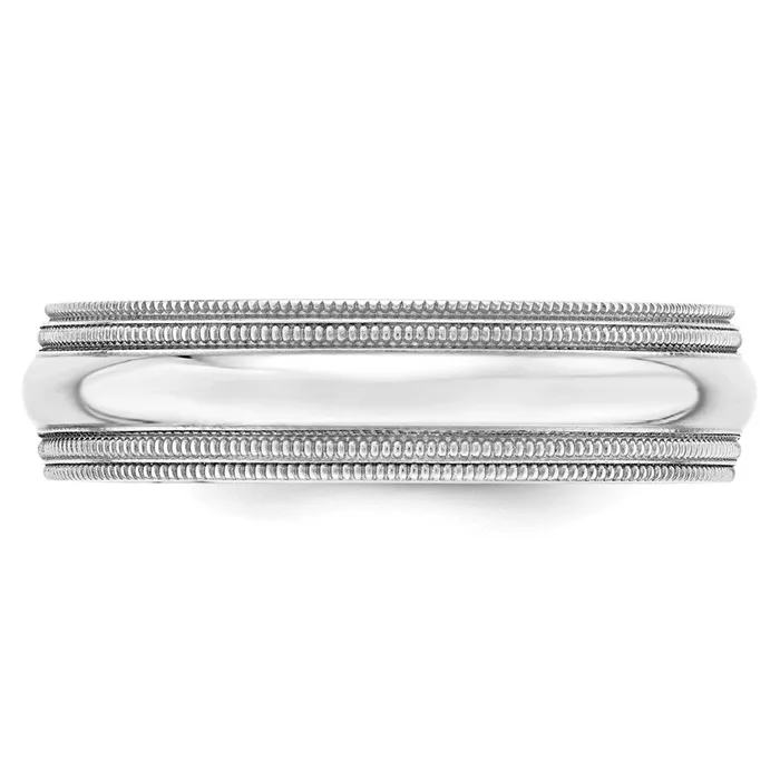 Rings Goldia Solid 18K White Gold 6mm Double Milgrain Comfort Fit MensWomens Wedding Band Ring Size 13 Rings Goldia Solid 18K White Gold 6mm Double Milgrain Comfort Fit MensWomens Wedding Band Ring Size 13