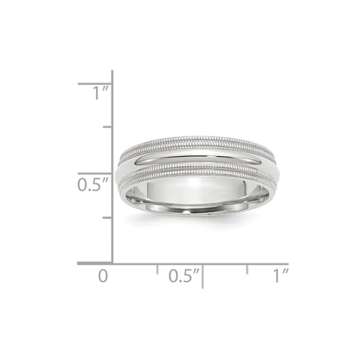 Rings Goldia Solid 18K White Gold 6mm Double Milgrain Comfort Fit MensWomens Wedding Band Ring Size 13 Rings Goldia Solid 18K White Gold 6mm Double Milgrain Comfort Fit MensWomens Wedding Band Ring Size 13