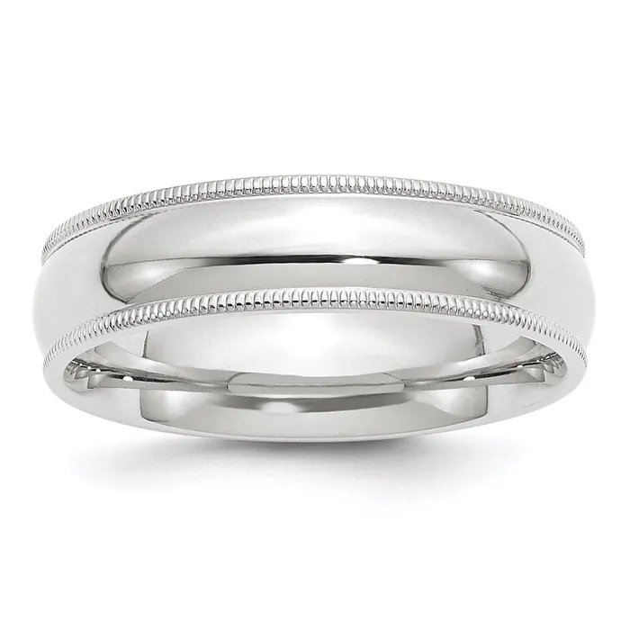Rings Goldia Solid 18K White Gold 6mm Milgrain Comfort Fit MensWomens Wedding Band Ring Size 4 Rings Goldia Solid 18K White Gold 6mm Milgrain Comfort Fit MensWomens Wedding Band Ring Size 4