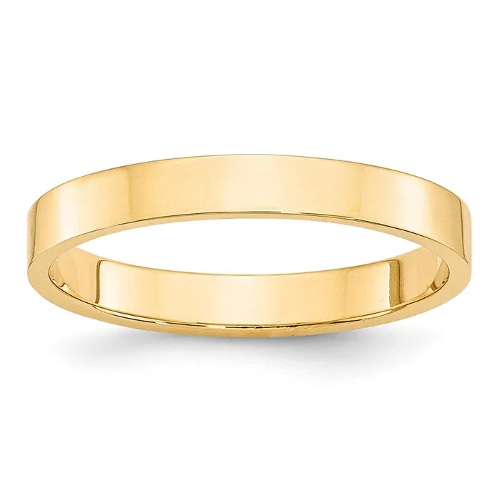 Rings Goldia Solid 18K Yellow Gold 3mm Light Weight Flat MensWomens Wedding Band Ring Size 4