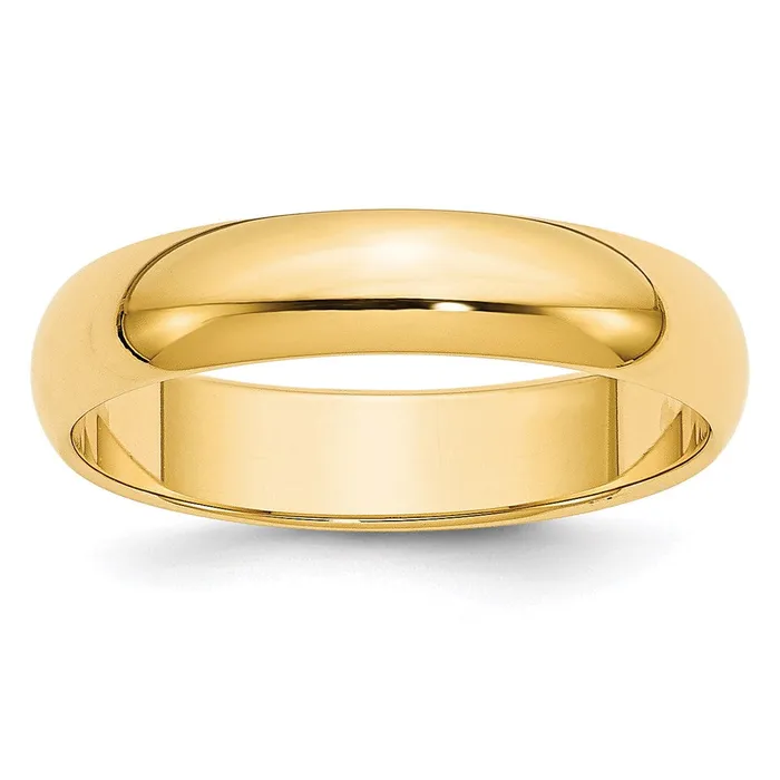 Rings Goldia Solid 18K Yellow Gold 5mm HalfRound Wedding MensWomens Wedding Band Ring Size 10