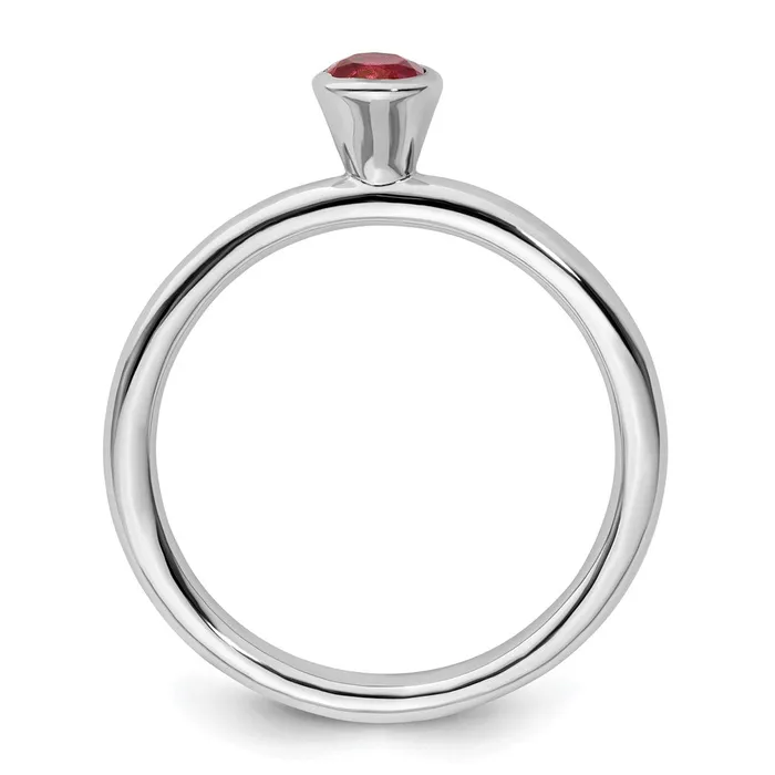 Rings Goldia SS Stackable Expressions High 4mm Round Pink Tourmaline Ring