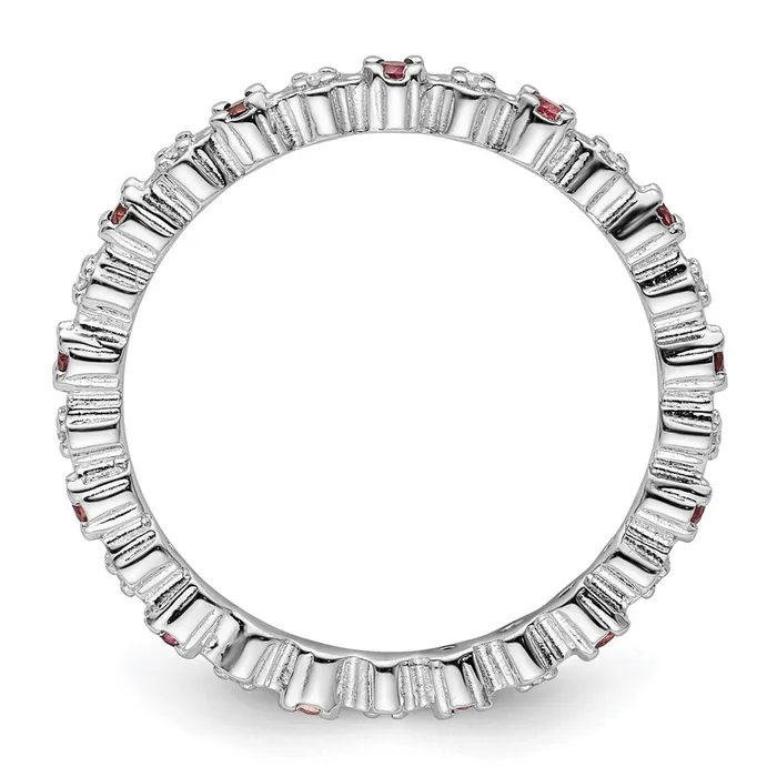 Rings Goldia Sterling Silver Stackable Expressions Pink Tourm u0026 Diamond Ring