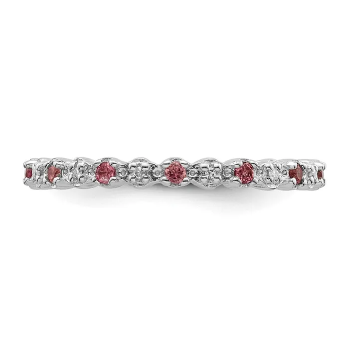 Rings Goldia Sterling Silver Stackable Expressions Pink Tourm u0026 Diamond Ring