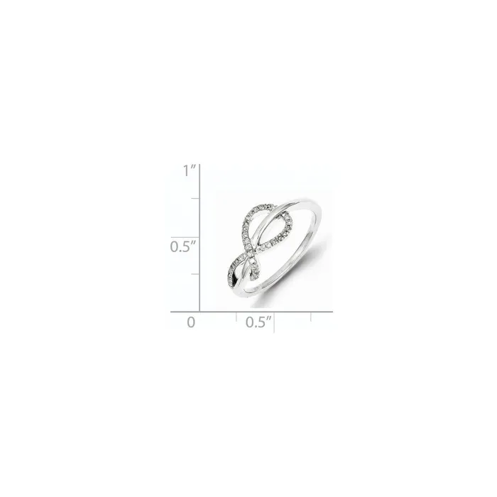 Rings Goldia Sterling Silver w Diamond Design Ring
