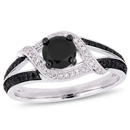 Rings JMS always Original Amour 1 CT Black and White Diamond TW Fashion Ring 10k White Gold GH I2I3 Black Rhodium Plated JMS005310