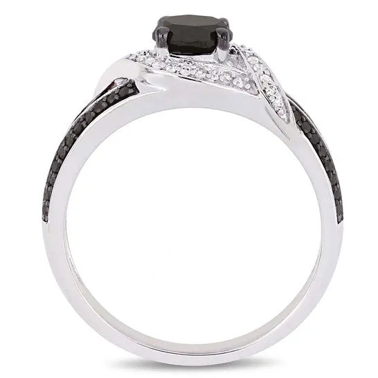Rings JMS always Original Amour 1 CT Black and White Diamond TW Fashion Ring 10k White Gold GH I2I3 Black Rhodium Plated JMS005310 Rings JMS always Original Amour 1 CT Black and White Diamond TW Fashion Ring 10k White Gold GH I2I3 Black Rhodium Plated JMS005310