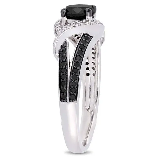 Rings JMS always Original Amour 1 CT Black and White Diamond TW Fashion Ring 10k White Gold GH I2I3 Black Rhodium Plated JMS005310 Rings JMS always Original Amour 1 CT Black and White Diamond TW Fashion Ring 10k White Gold GH I2I3 Black Rhodium Plated JMS005310