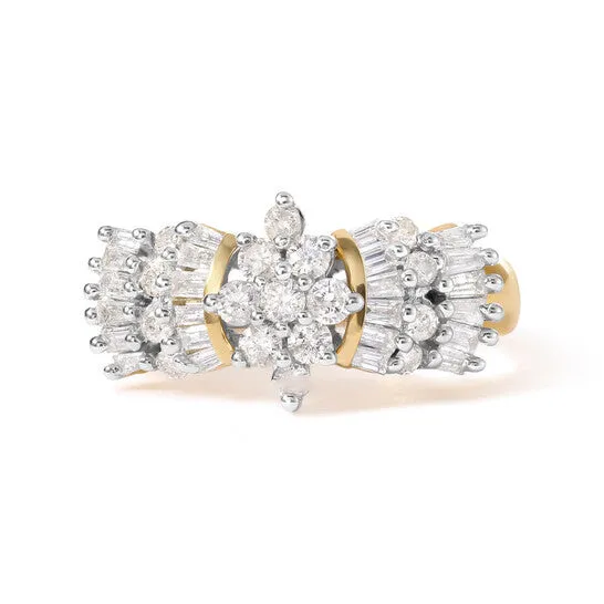 Rings JMS always Original Haus of Brilliance 10K Yellow Gold 100 Cttw Diamond Starburst Ring Band HI Color I1I2 Clarity Rings JMS always Original Haus of Brilliance 10K Yellow Gold 100 Cttw Diamond Starburst Ring Band HI Color I1I2 Clarity