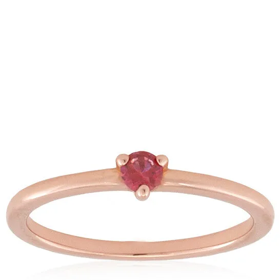 Rings JMS always Original Pandora Rose GoldPlated Red CZ Solitaire Ring